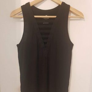 Ladder Cage Front Deep V Neck Tank Top